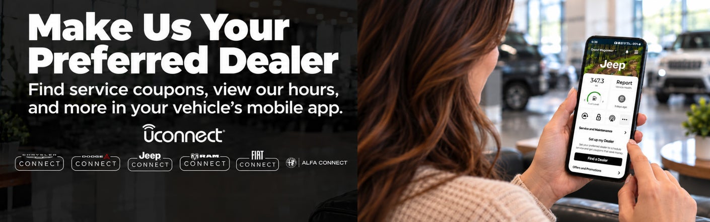 uconnect® make us your preferred dealer | Poage CDJR FIAT in Hannibal MO