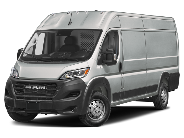 Front three-quarter view of a silver cargo van with black grille