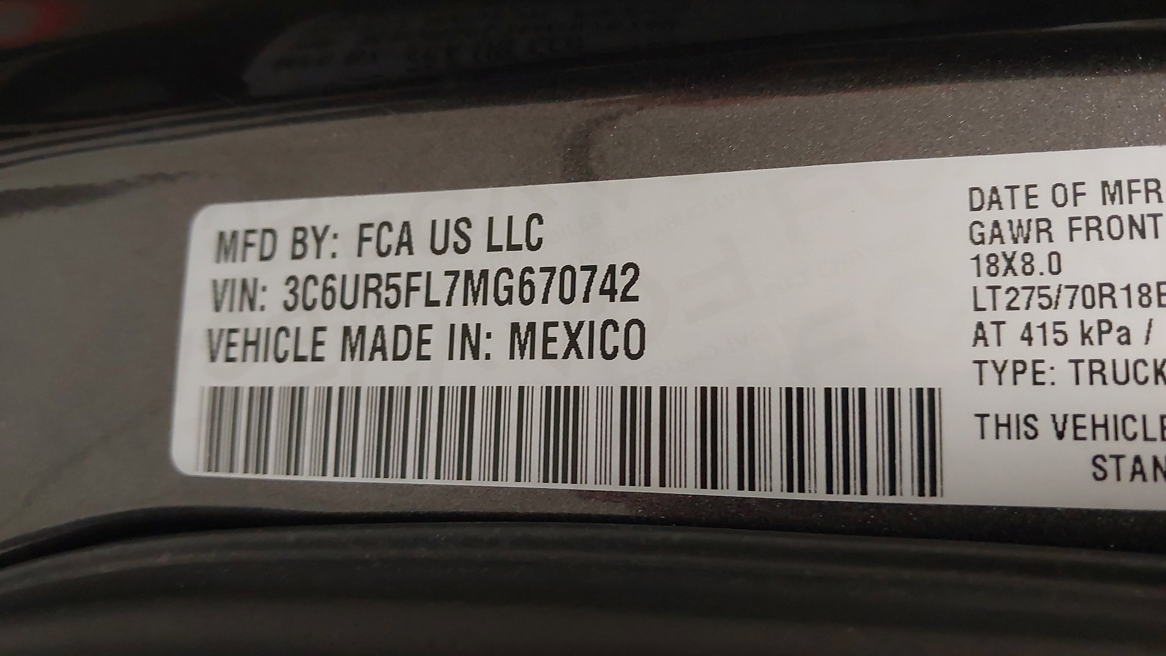 2021 RAM 2500 Laramie Crew Cab 4x4 6'4' Box