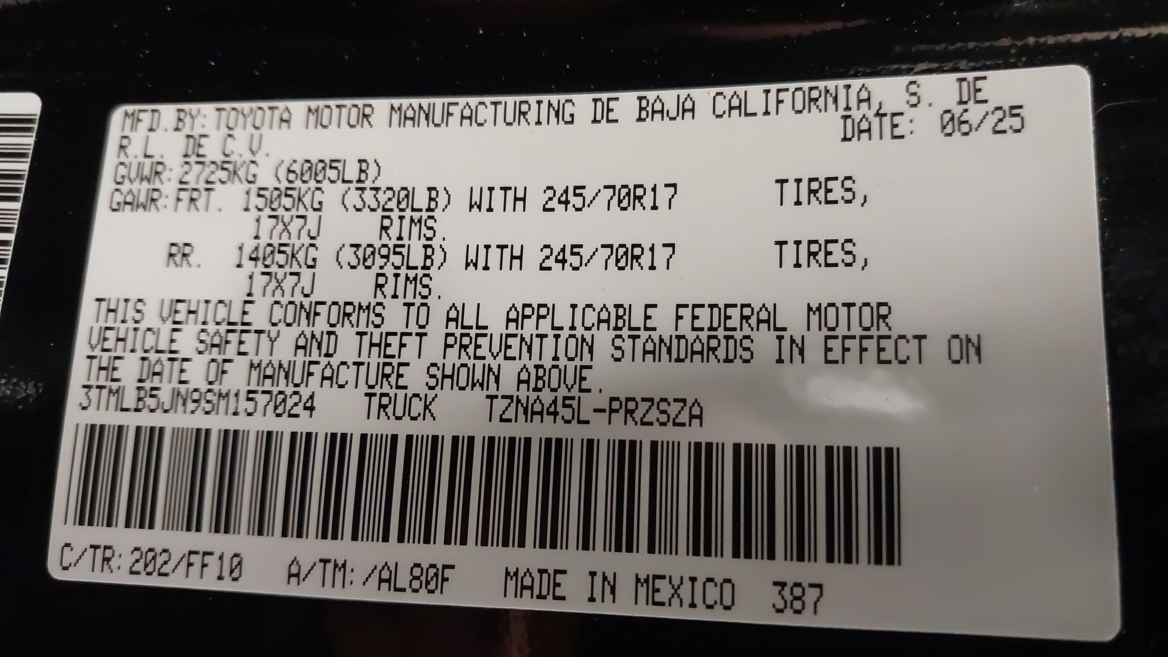 2025 Toyota Tacoma SR
